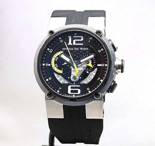 Italian sport men’s watch Officina Del Tempo Chrono Swiss Movement, Sapphire crystal, 100M water resistance