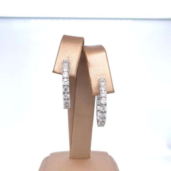 2.25 CARAT DIAMOND! 14K YELLOW GOLD HOOPS