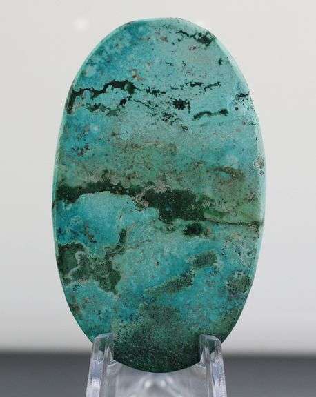 Striking 86.32ct Chrysocolla and Malachite cabochon