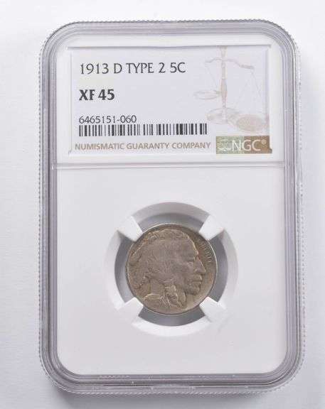 XF45 1913-D Indian Head Buffalo Nickel Type 2 NGC