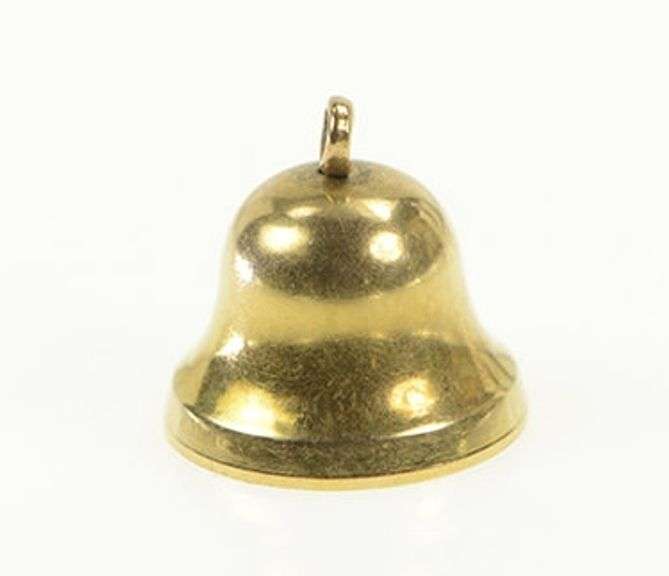 14K Yellow Gold 3D Articulated Vintage Wedding Bell Charm/Pendant