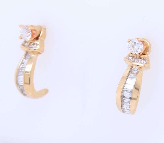 Favorite Yellow Gold Diamond Studs with Diamond Ear Jackets