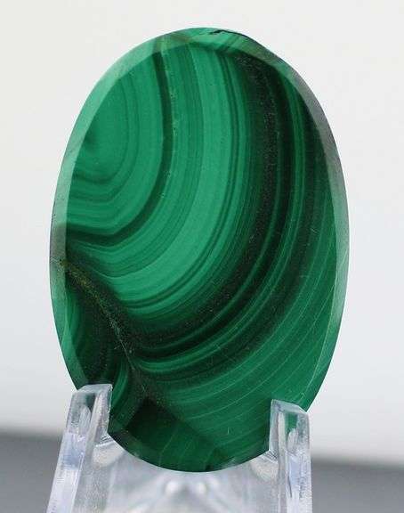 Excellent 69.47ct banded Malachite cabochon