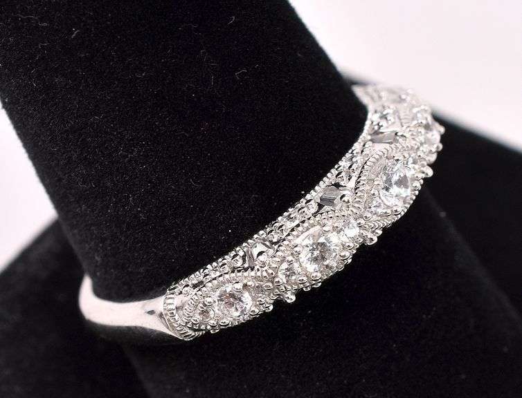 CZ Band Ring In Sterling Silver