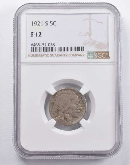 F12 1921-S Indian Head Buffalo Nickel NGC