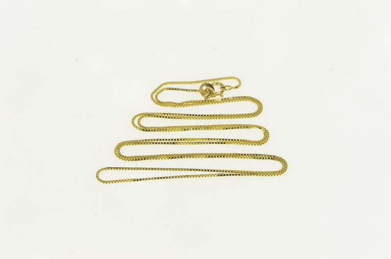 10K Yellow Gold 0.6mm Square Chain Simple Classic Box Link Necklace