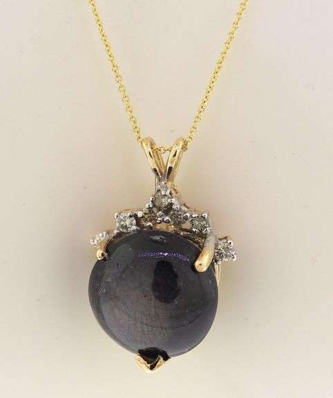 Fantastic 14kt YG Purple-Tone Sapphire with Diamond Accents Necklace