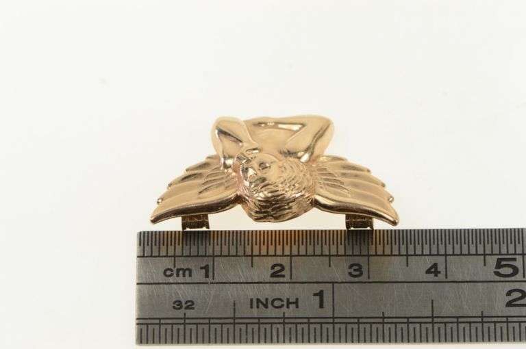 14K Rose Gold High Relief Cherub St Raphael Baby Angel Pendant