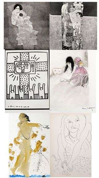 Huge Lot of 6 works of art by Matisse, Dali, Klimt and more