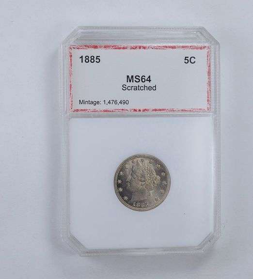 MS64 1885 Liberty V Nickel - Graded PCI