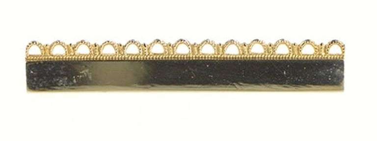 Gold Filled Scalloped Edge Retro Bar Squared Vintage Pin/Brooch