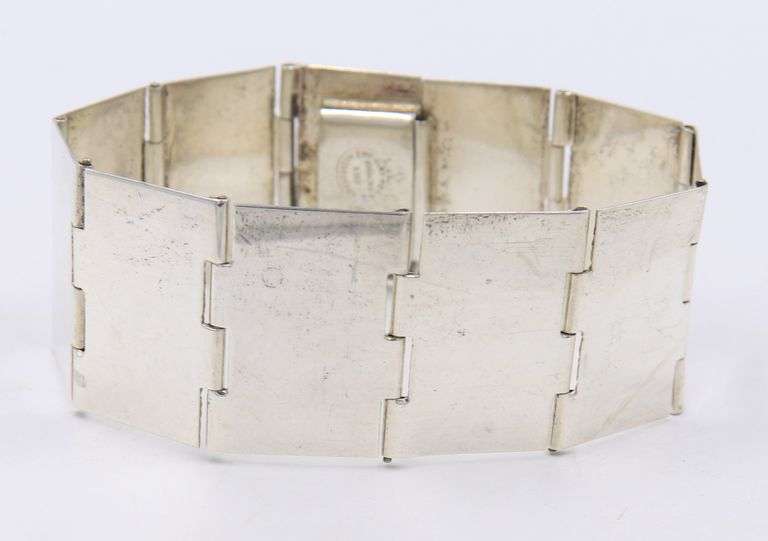 Vintage 925 Sterling Silver Signed Wide Bracelet