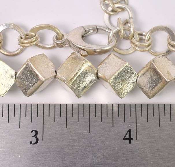 Box Chain Link Necklace In Sterling Silver