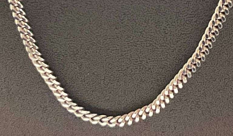 14K WHITE GOLD CURB LINK CHAIN