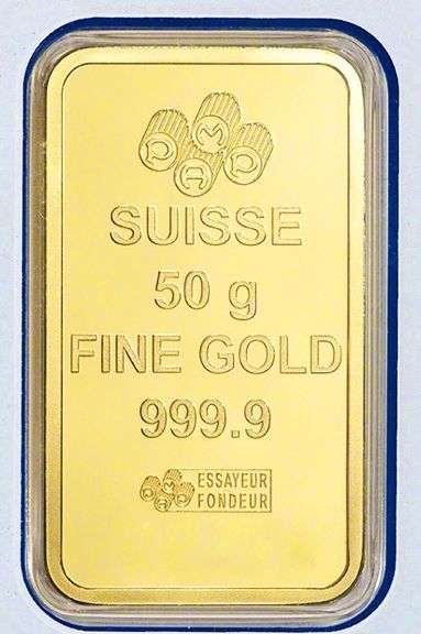 50 GRAM PURE GOLD BAR- PAMP Suisse Fortuna Design