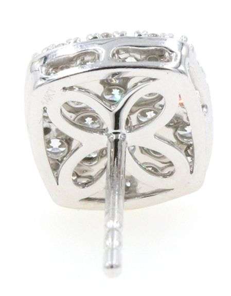 New 1.12ctw Cushion Diamond Shape Cluster Earrings in 14K