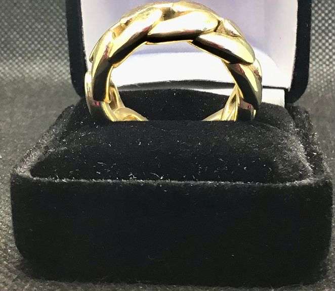 MASSIVE 14K SUNNY YELLOW GOLD CUBAN LINK RING