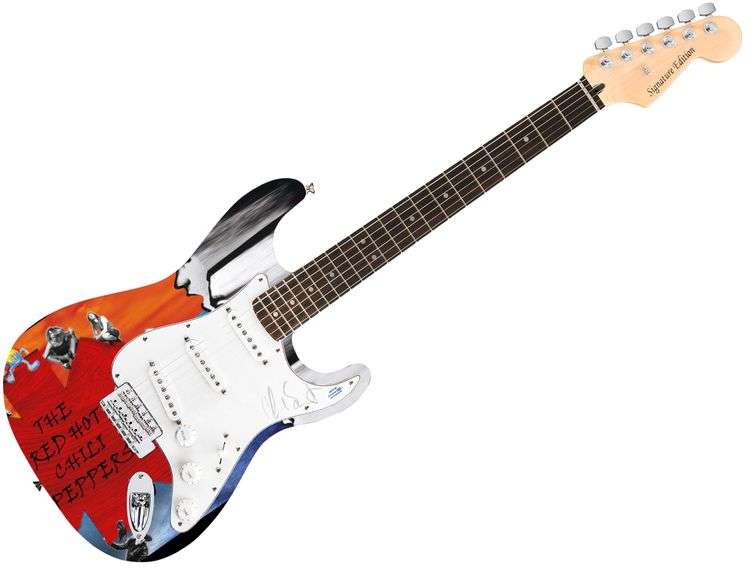 The Red Hot Chili Peppers Chad Smith Signed 1/1 Graphics Guitar ACOA