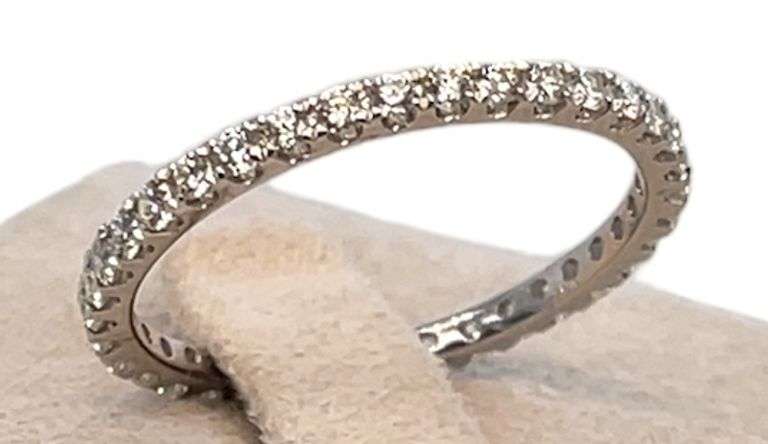 14K WHITE GOLD PAVE DIAMOND BAND