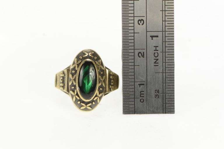 10K Yellow Gold duff Ornate Floral Motif Class Style Vintage Ring