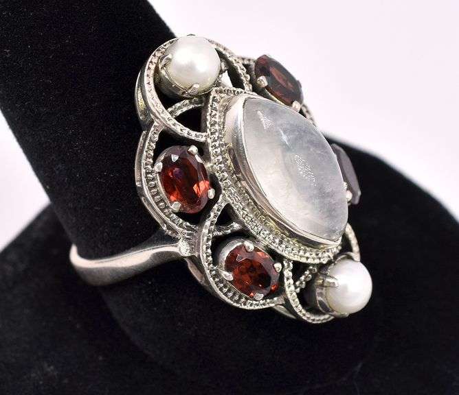 Multi-Gem Ring In Sterling Silver