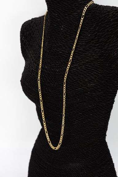 22k Yellow Gold Plated Sterling Silver Diamond-Cut Figaro Link Chain 4.5mm Solid 925 Italy Necklace 28"