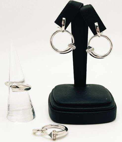 4 Pc Set of Earrings with Ring & Pendant in 18KT Solid Gold