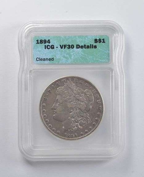 VF30 1894 Morgan Silver Dollar Cleaned ICG