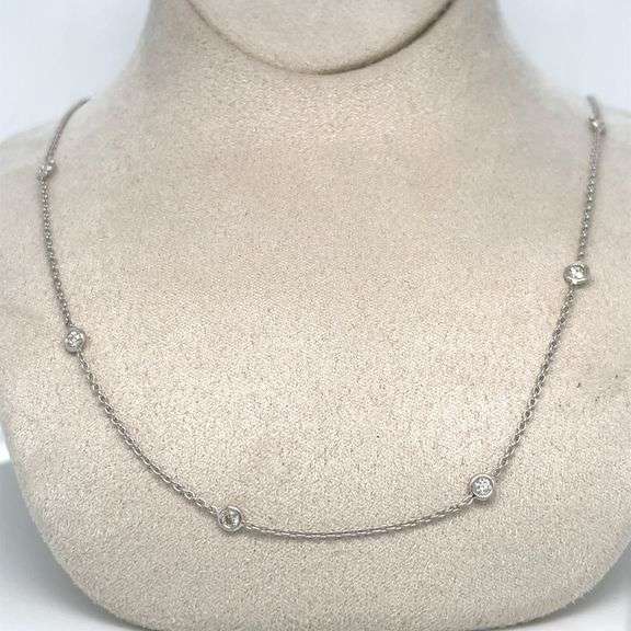 DIAMOND NECKLACE CRAFTED IN 14K WHITE GOLD