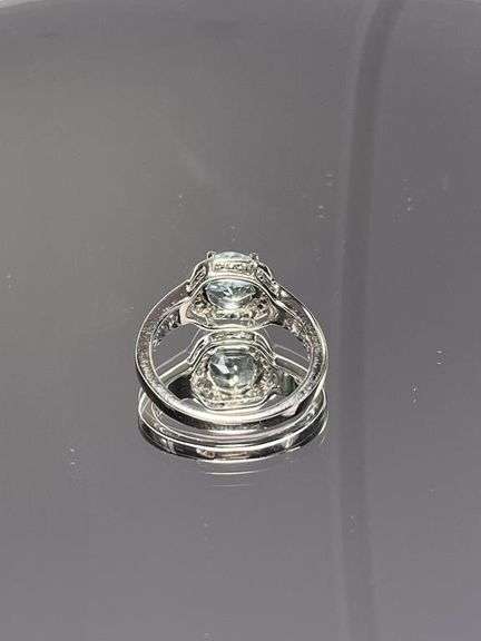 Dazzling Rhodium Plated Natural 2.35 Ct Sky Blue Topaz Ring