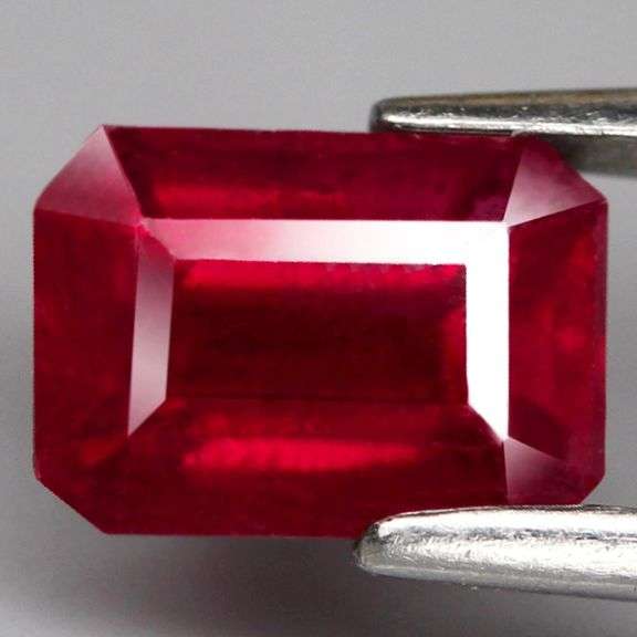 Blood red 1.73ct emerald cut Ruby