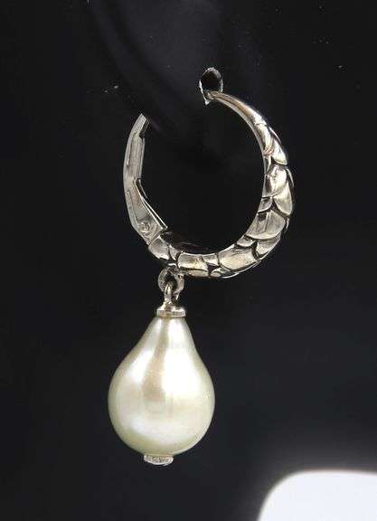 John Hardy Fresh Water Pearl Dangle Earrings