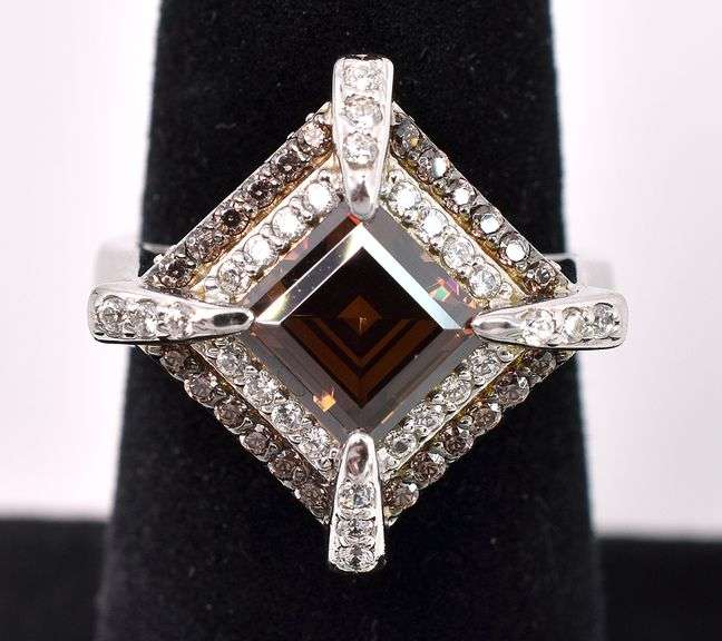 Brown CZ Ring In Sterling Silver
