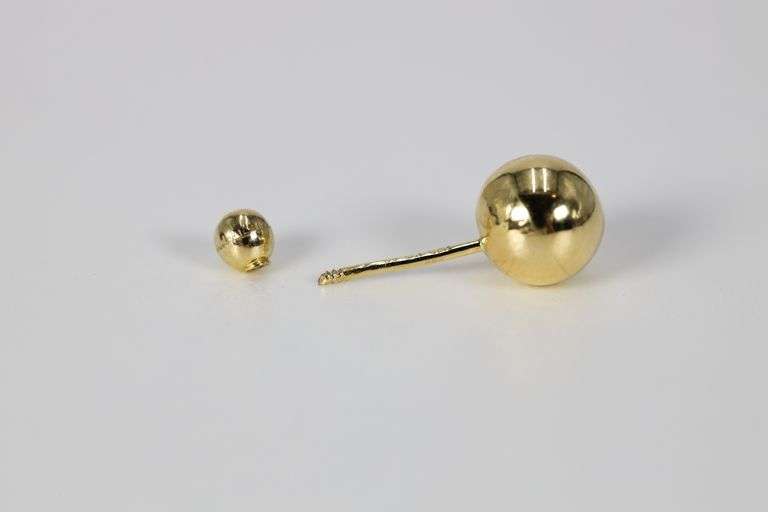 10k Yellow Gold 6mm Round Ball Stud Earrings