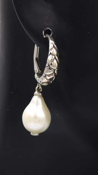 John Hardy Fresh Water Pearl Dangle Earrings