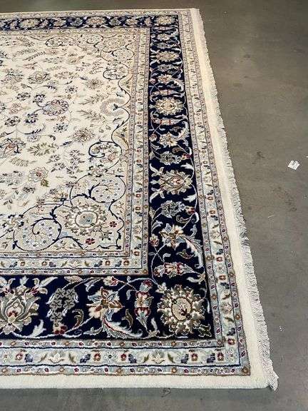 Fine Silk & Wool Kashan Rug 9x12.3
