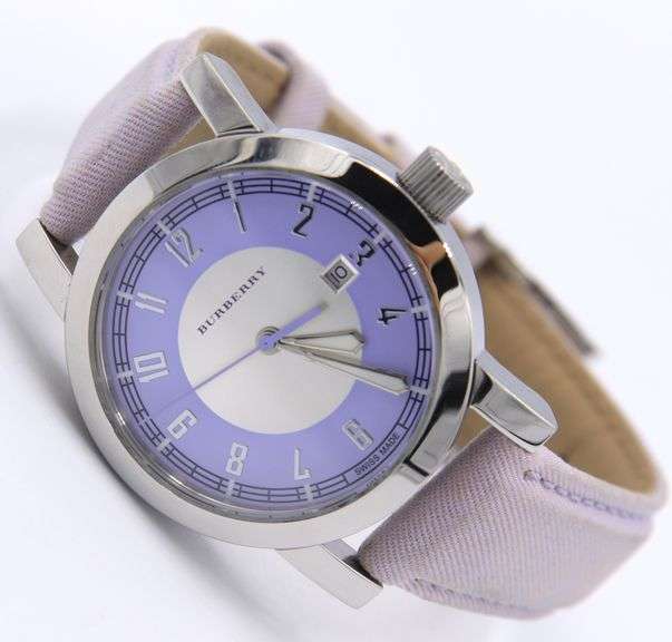 Burberry Silver Purple Dial on Purple Strap Watch