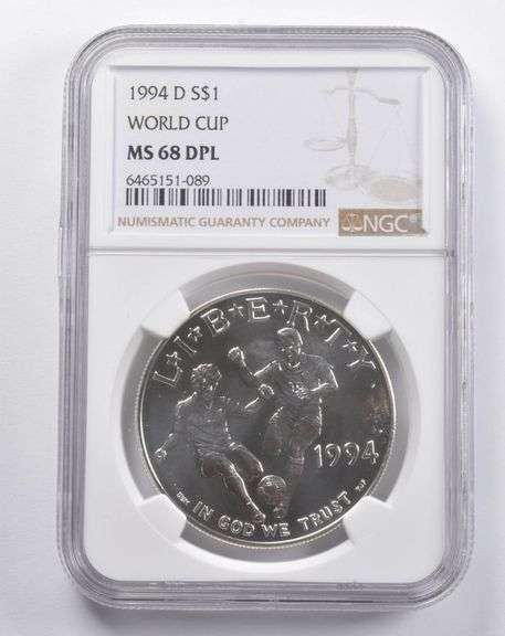 MS68 DPL 1994-D World Cup Commemorative Silver Dollar NGC ONLY 9 DMPL!