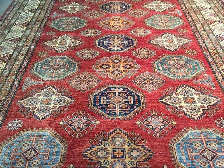 Exquisite Fine Geometric Super Kazak Rug 9x12