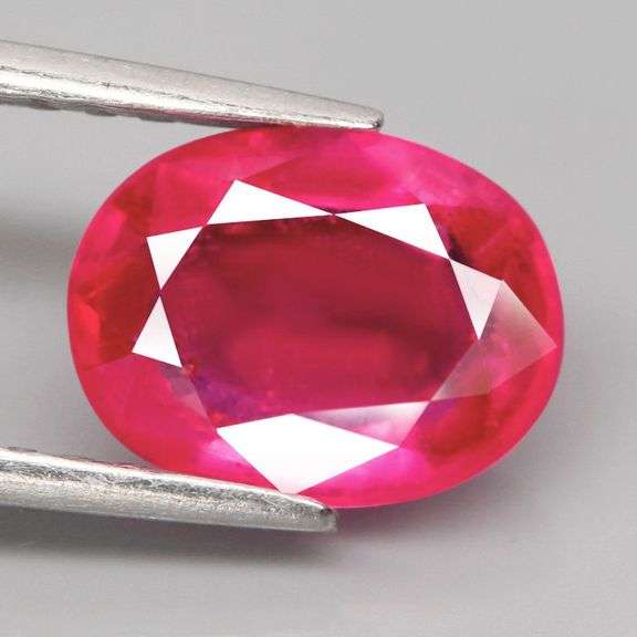 Bright imperial red 2.45ct oval cut Ruby
