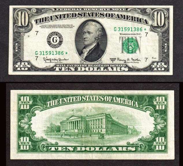 $10 1950-E FRN Fr. 2015-G* Chicago Extremely Fine