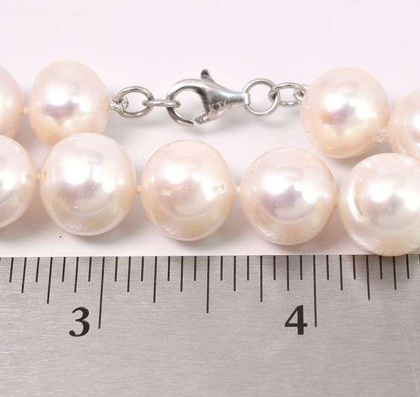 Fresh Water Pearl Necklace In Sterling Silver