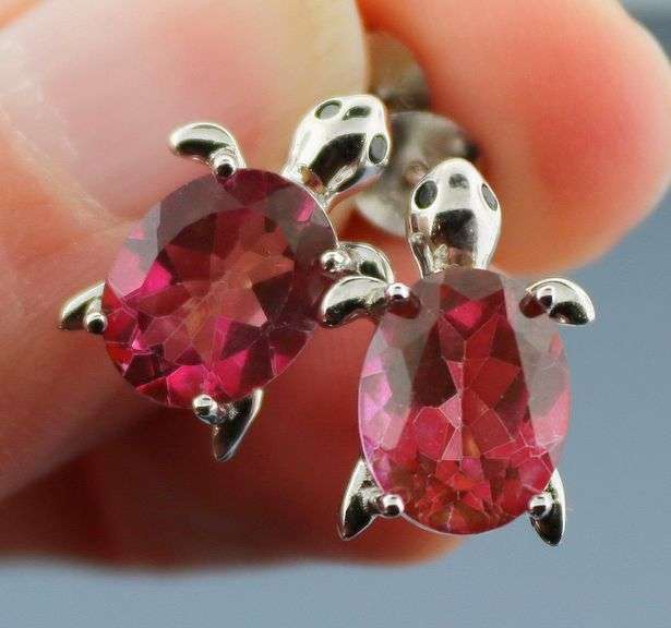 Glittering Pink Mystic Topaz stud earrings