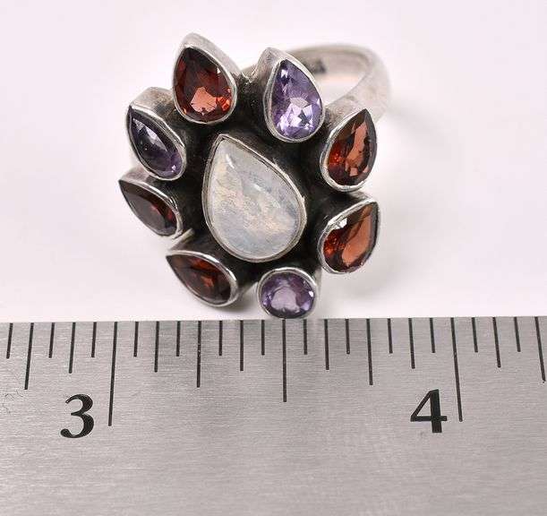 Multi-Gem Ring In Sterling Silver