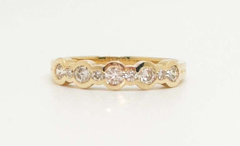 14kt Solid Yellow Gold Diamond Band