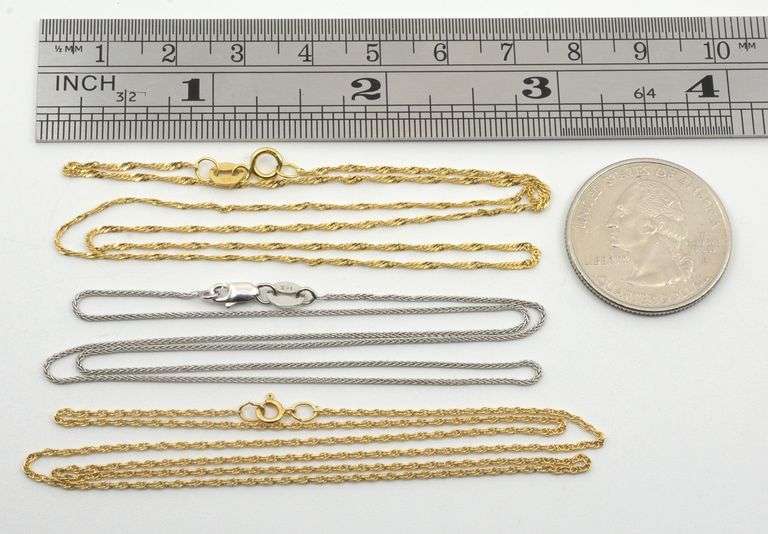 Useful Group of 3 14k Pendant Necklaces