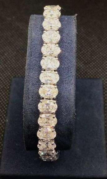 20.0+CARAT OVAL-CUT DIAMOND TENNIS BRACELET IN 18KT SOLID WHITE GOLD- YES MA'AM!!