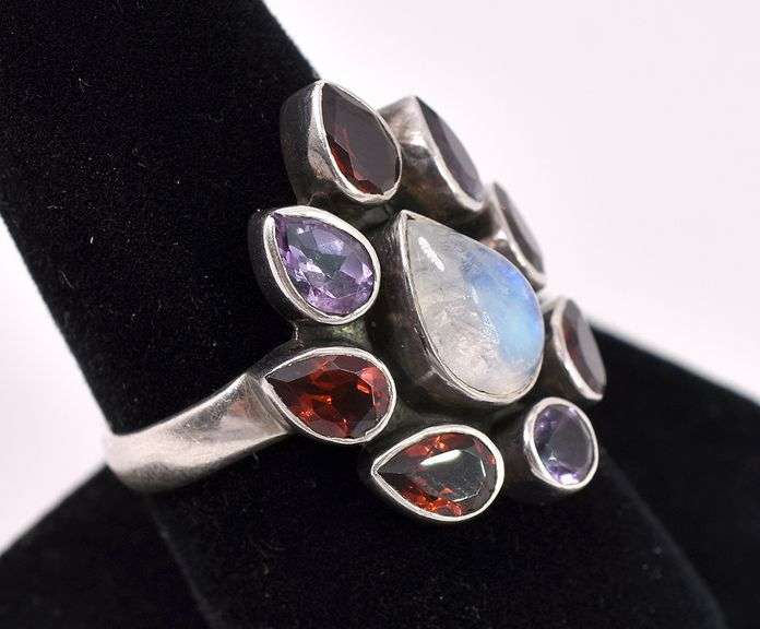 Multi-Gem Ring In Sterling Silver