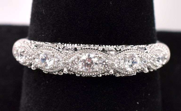 CZ Band Ring In Sterling Silver