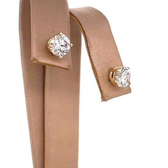 1.41 CARAT DIAMOND STUDS CRAFTED IN 14K YELLOW GOLD